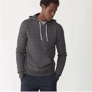 Alternative Apparel Men's Charcoal Hooded Sweatshirt with Drawstring